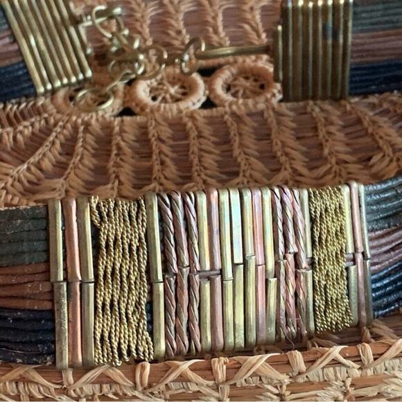 70’s Metal Leather handmade Art Deco Adjustable Statement Belt. - Picture 2 of 13